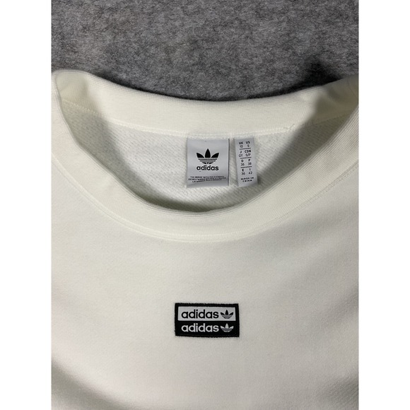 adidas Other - Adidas Sweatshirt Crewneck White Black Logo Trefoil Three Stripes Mens Small